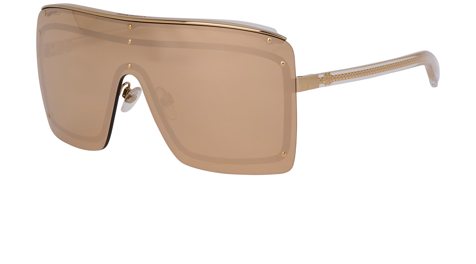 Chanel 71261 Oversized Rimless Sunglasses, &pound;180, Accessories, Gold, Bottom view