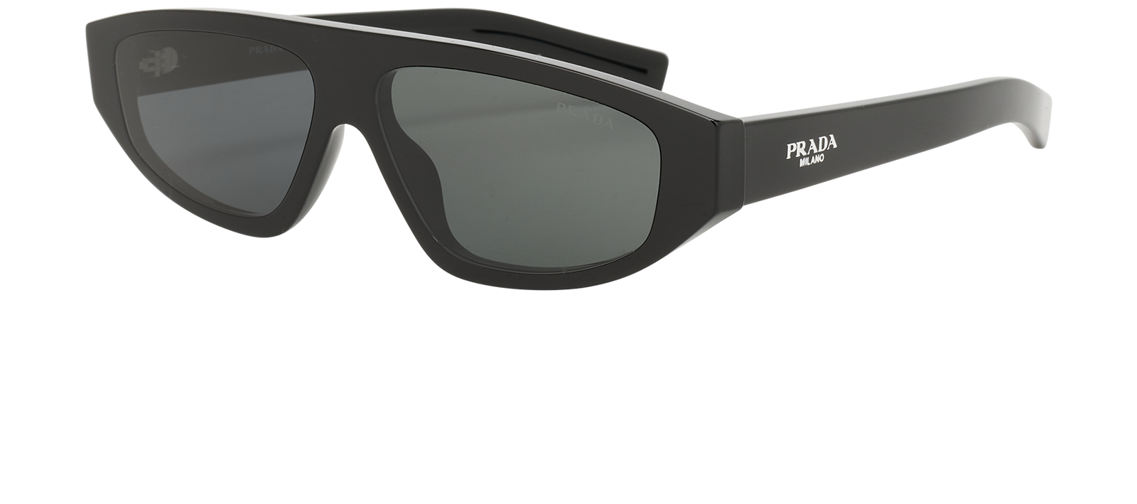 Prada C02S Geometric Sunglasses, &pound;140, Accessories, Black, Bottom view