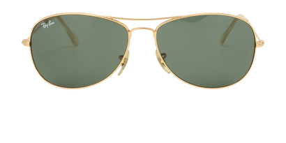 Ray-Ban RB3362 Cockpit Sunglasses, &pound;80, Accessories, Gold/Green, Front view
