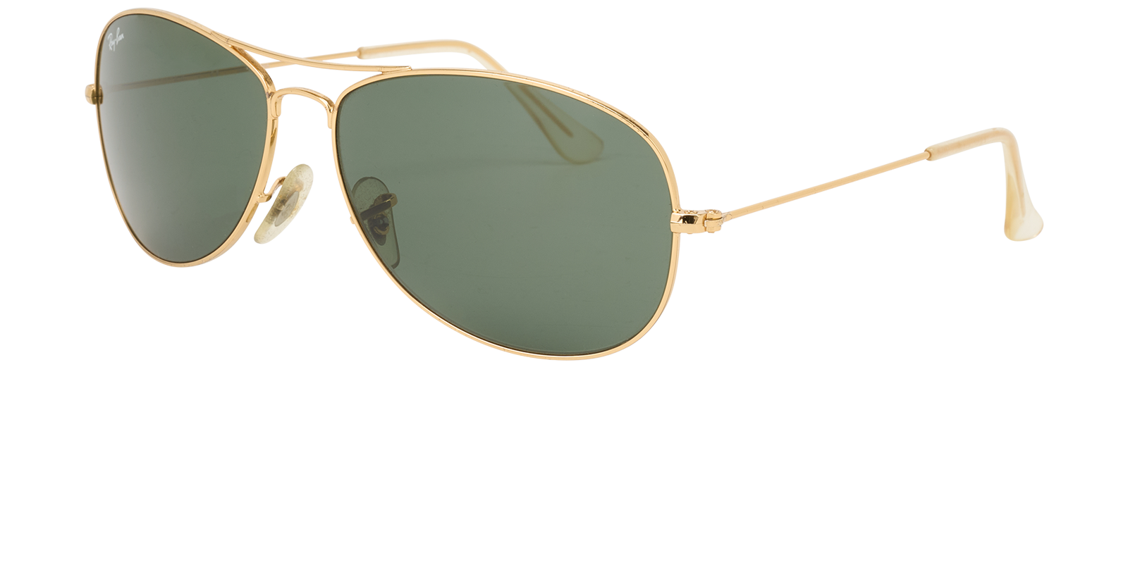 Ray-Ban RB3362 Cockpit Sunglasses, &pound;80, Accessories, Gold/Green, Bottom view