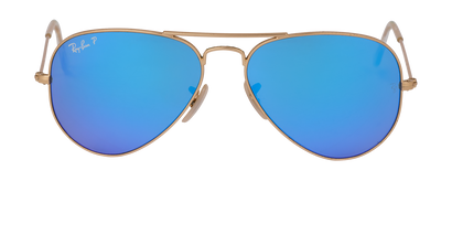 Ray-Ban Aviator Mirrored Sunglasses, &pound;60, Accessories, Blue/Gold, Front view