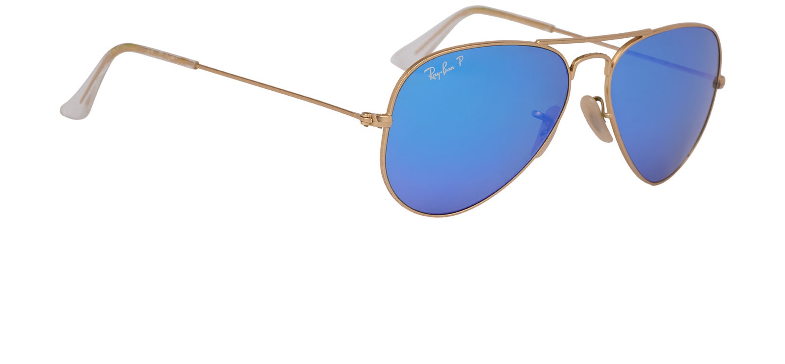 Ray-Ban Aviator Mirrored Sunglasses, &pound;60, Accessories, Blue/Gold, Side view