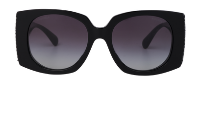 Chanel 71407A Sequins Sunglasses, &pound;210, Accessories, Black, Front view