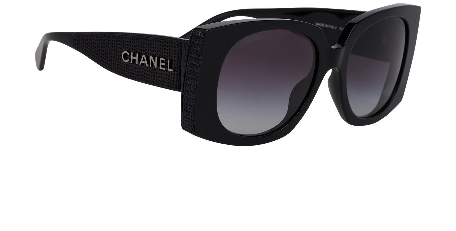 Chanel 71407A Sequins Sunglasses, &pound;210, Accessories, Black, Side view