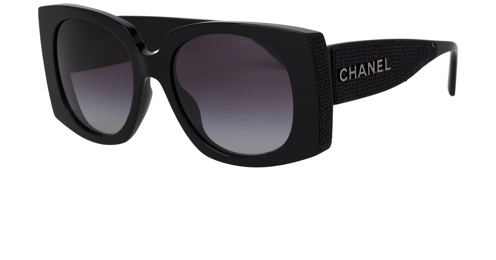Chanel 71407A Sequins Sunglasses, &pound;210, Accessories, Black, Bottom view
