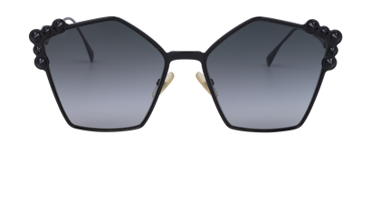 Fendi FF0261/S Geometric Sunglasses, &pound;125, Accessories, Black, Front view