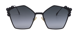 Fendi FF0261/S Geometric Sunglasses, Metal, Black, MII, C, 3*