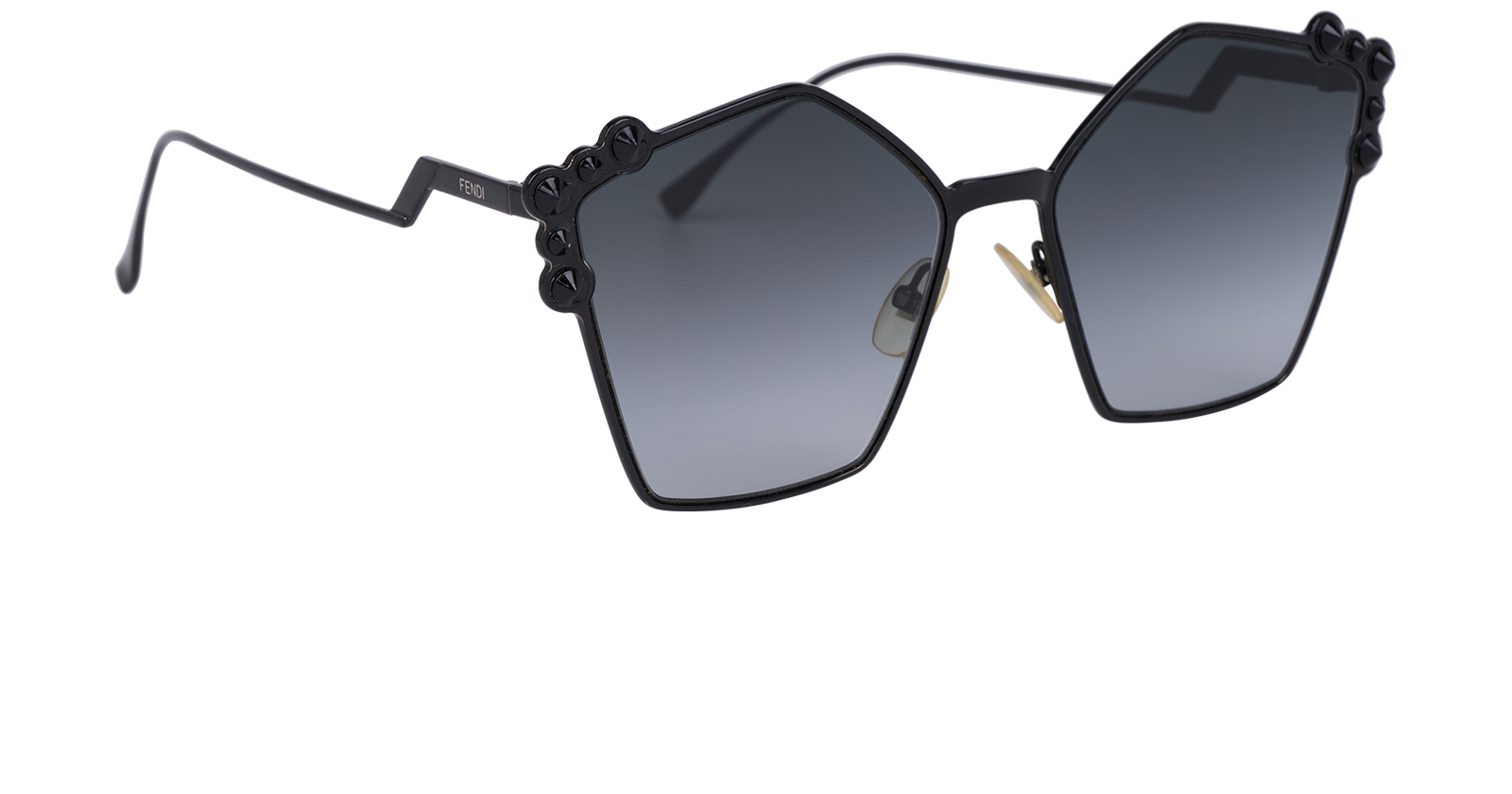Fendi FF0261/S Geometric Sunglasses, &pound;125, Accessories, Black, Side view