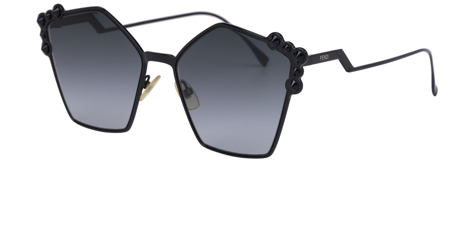 Fendi FF0261/S Geometric Sunglasses, &pound;125, Accessories, Black, Bottom view