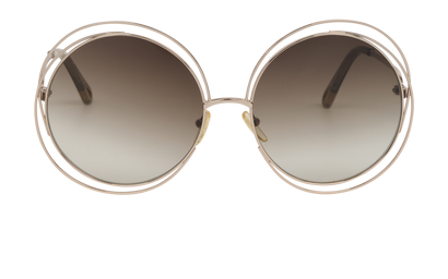 Chloe CE114S Round Sunglasses, &pound;120, Accessories, Gold, Front view