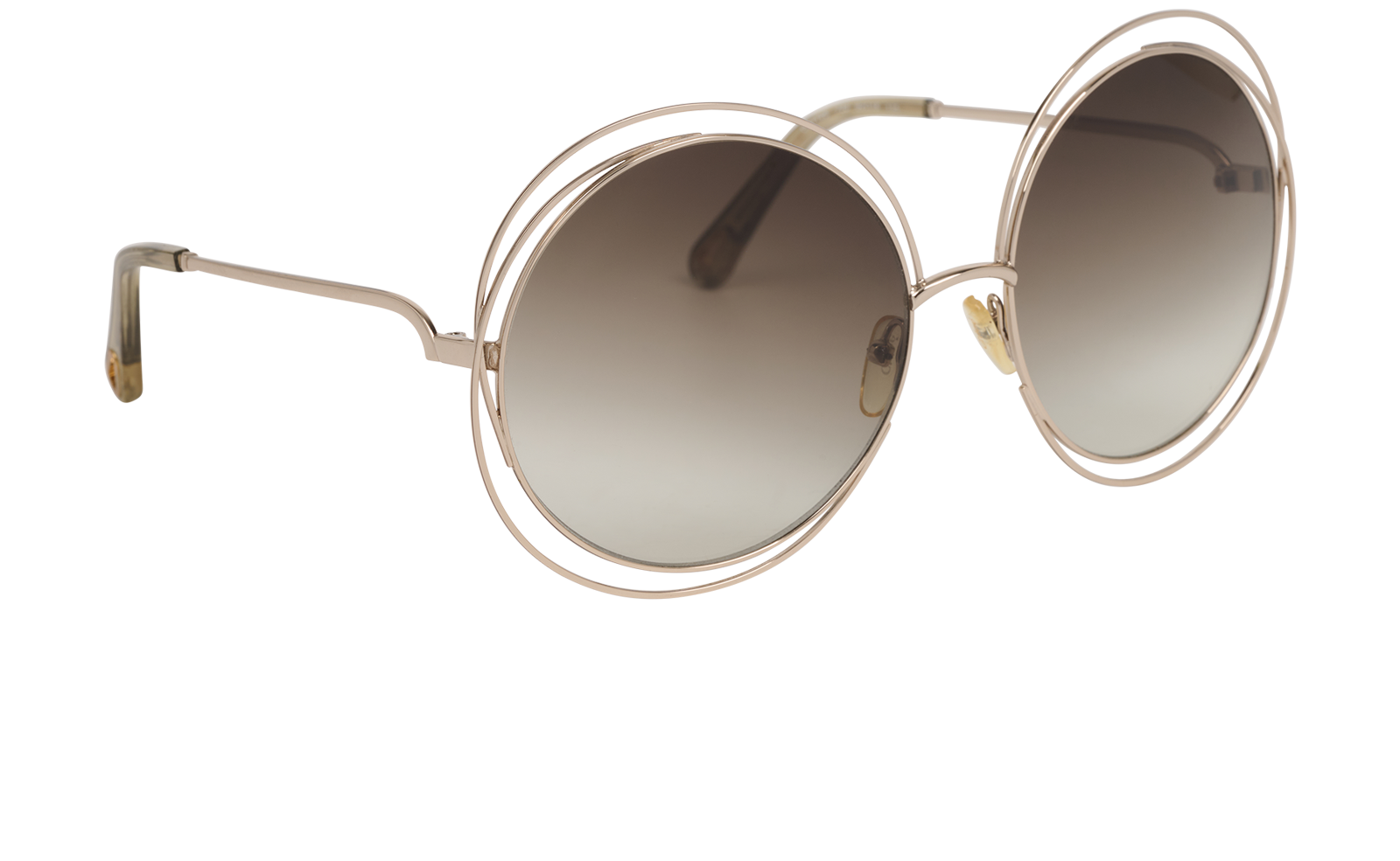 Chloe CE114S Round Sunglasses, &pound;120, Accessories, Gold, Side view