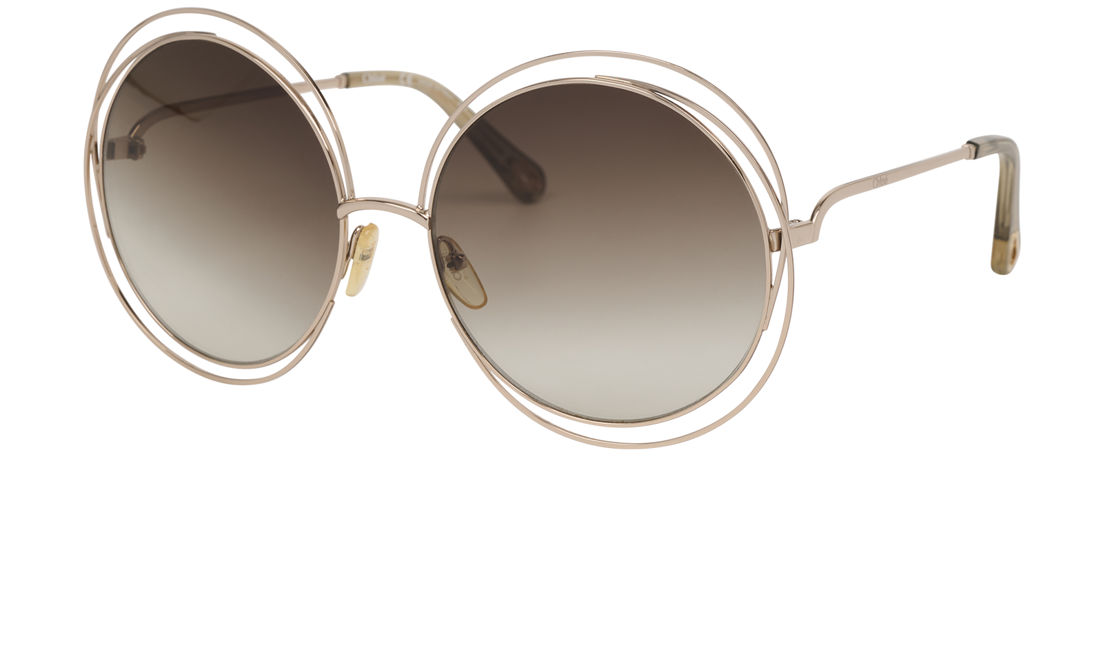 Chloe CE114S Round Sunglasses, &pound;120, Accessories, Gold, Bottom view
