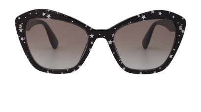 Miu Miu SMU050 Stars Sunglasses, &pound;190, Accessories, Black, Front view