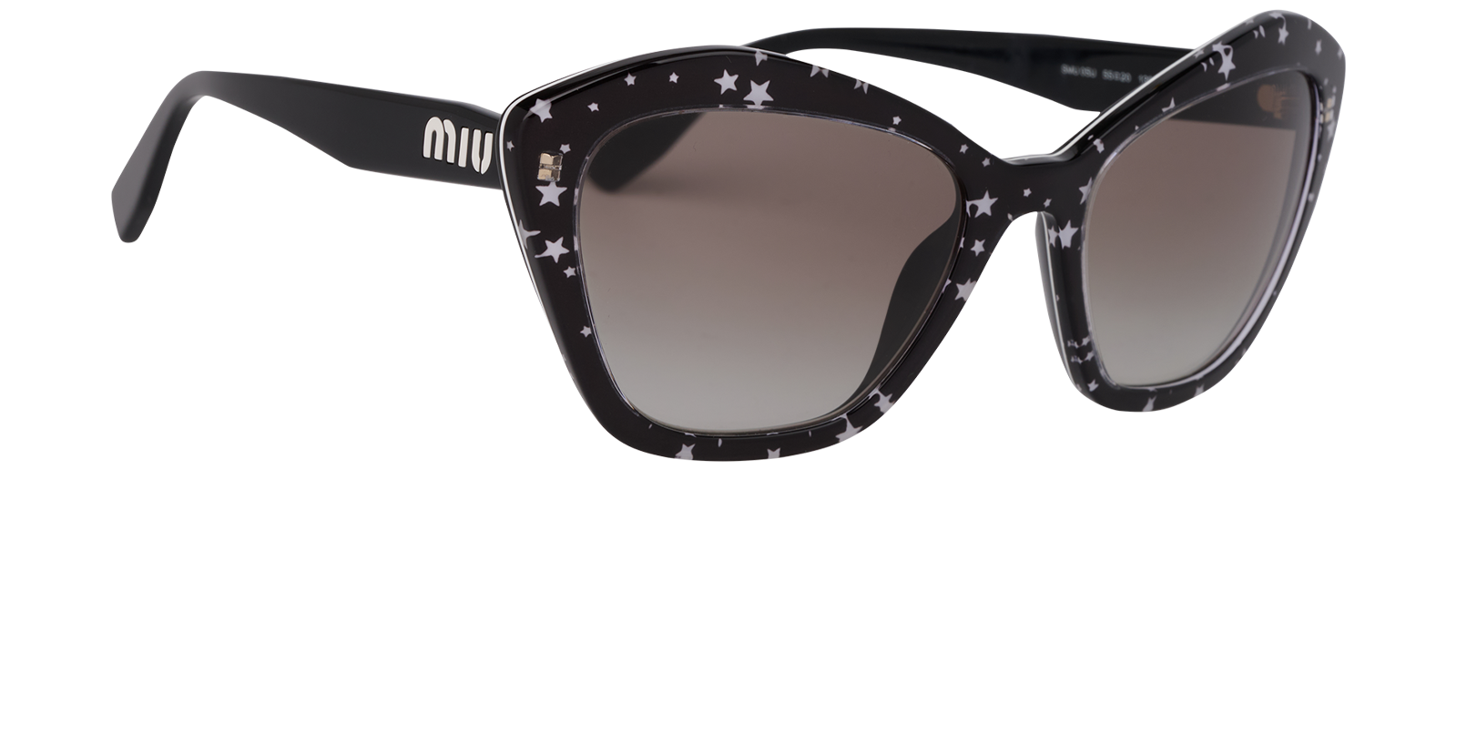 Miu Miu SMU050 Stars Sunglasses, &pound;190, Accessories, Black, Side view