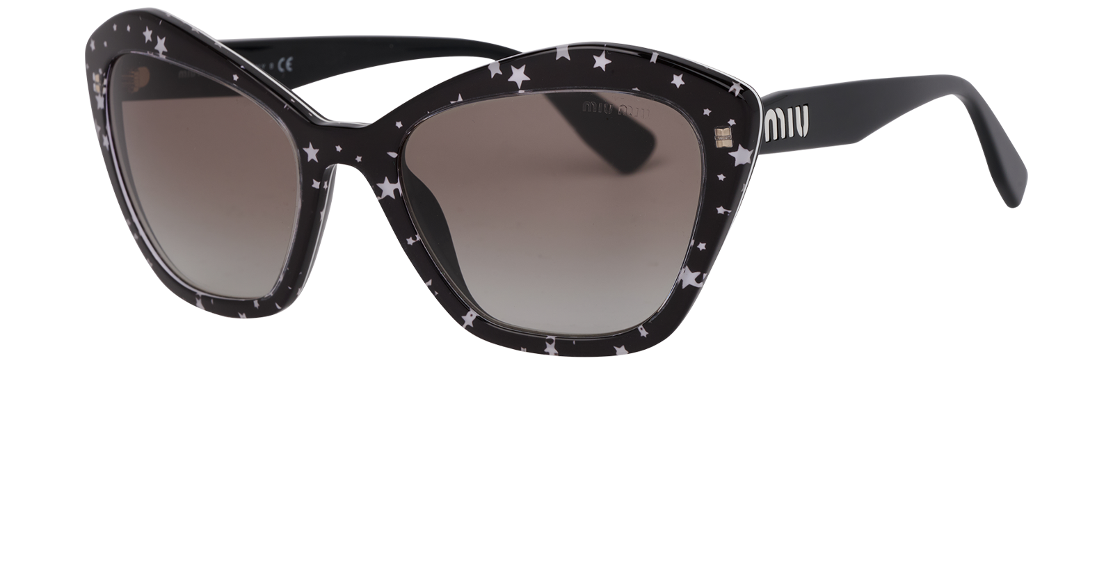 Miu Miu SMU050 Stars Sunglasses, &pound;190, Accessories, Black, Bottom view