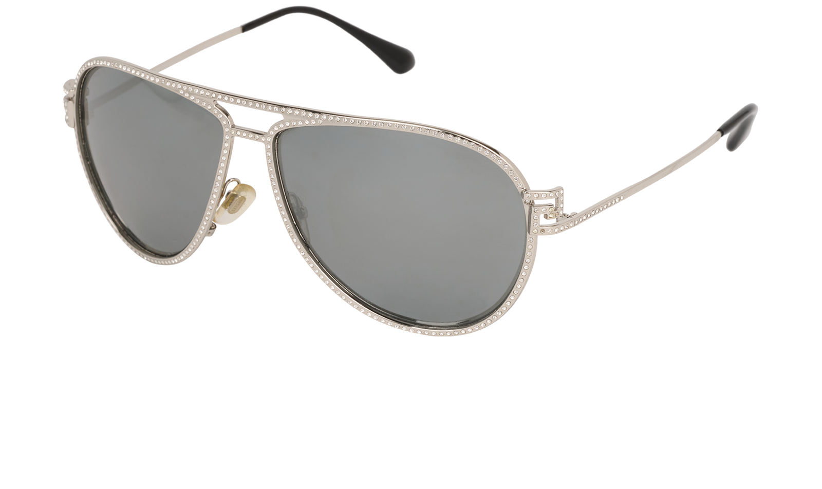 Versace 2171-B Embellished Aviator Sunglasses, &pound;120, Accessories, Silver, Bottom view
