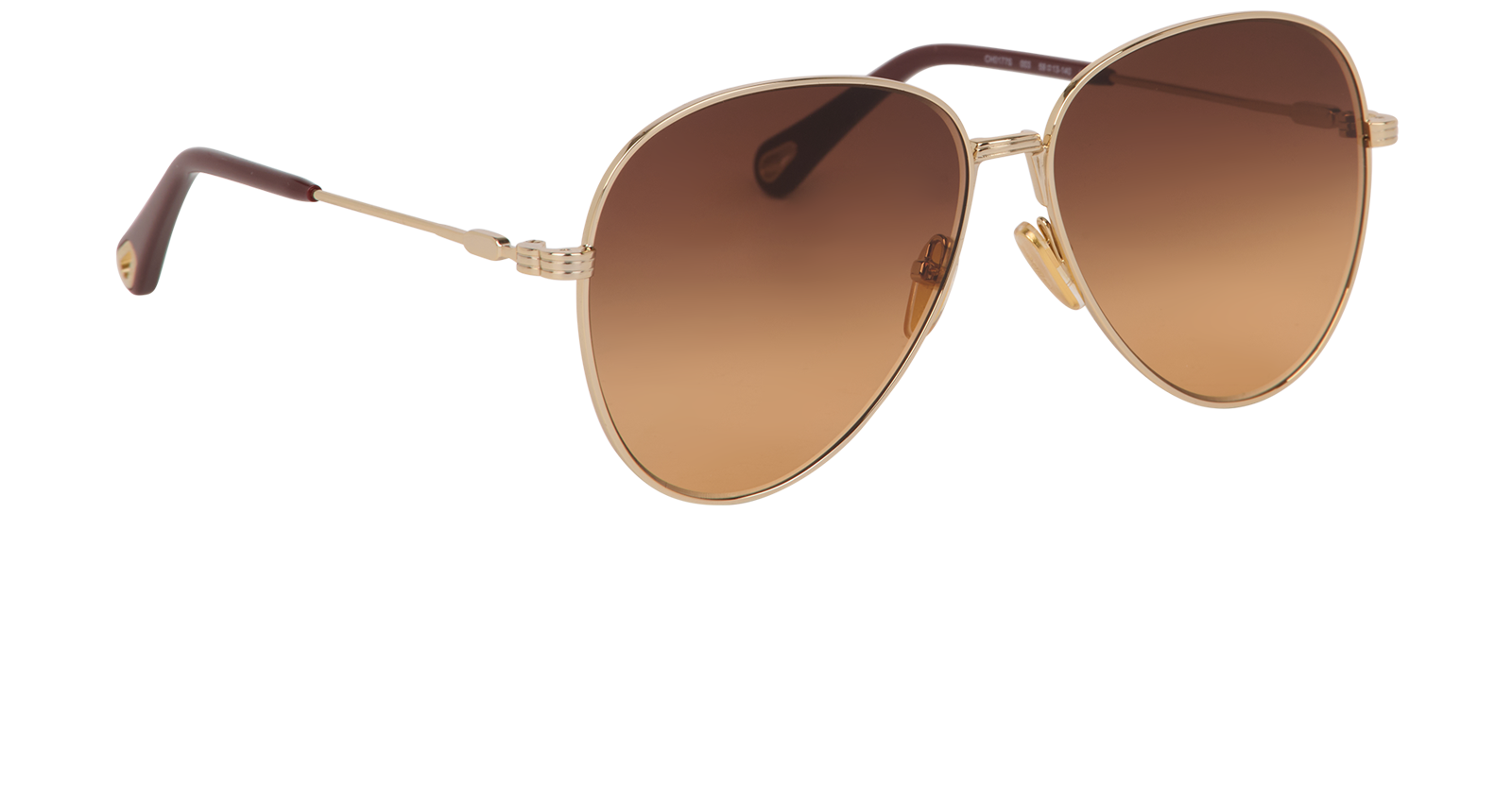 Chloe CH0177S Aviator Sunglasses, &pound;130, Accessories, Gold, Side view