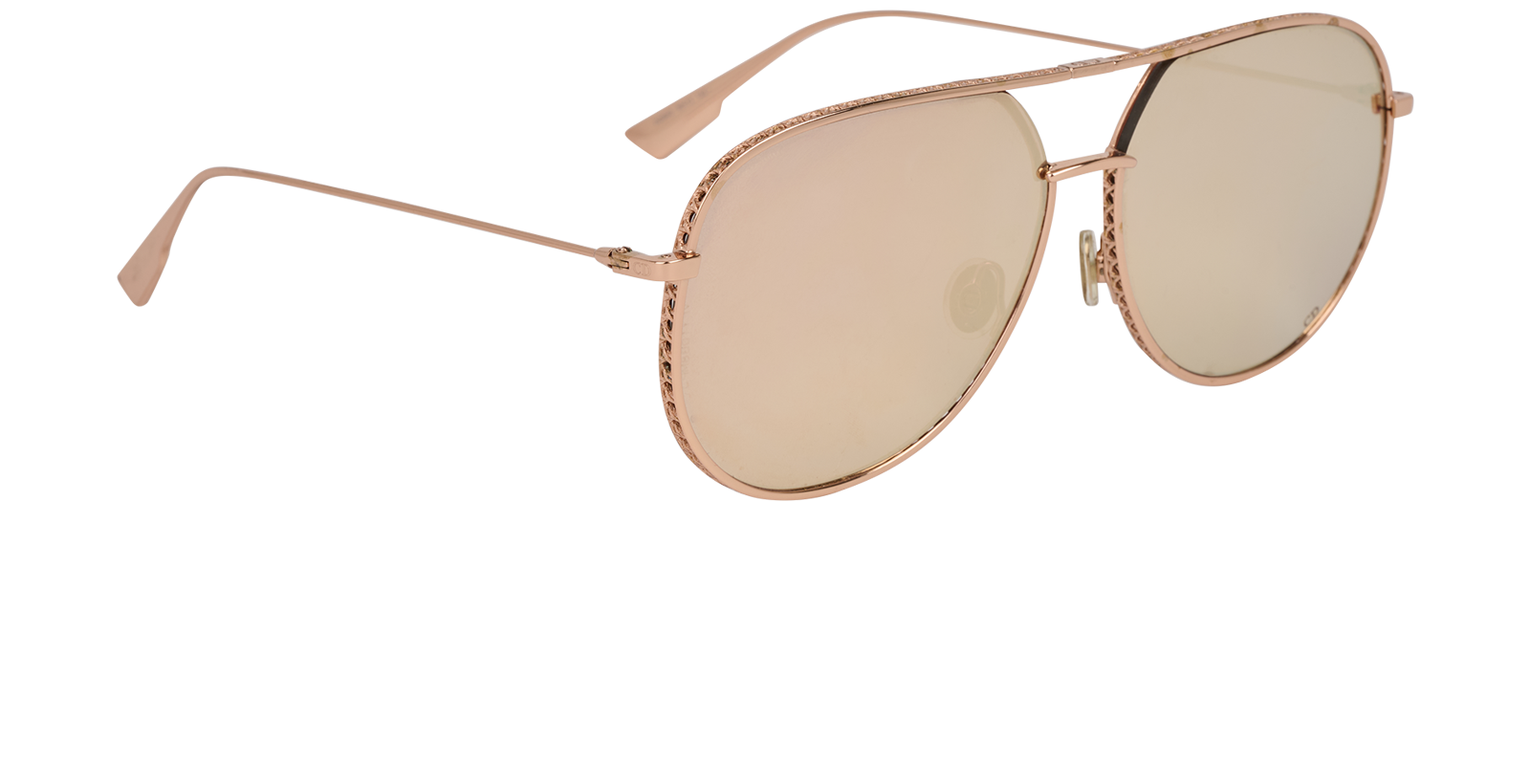 Christian Dior Mirrored Pilot Sunglasses, &pound;130, Accessories, Rose Gold, Side view