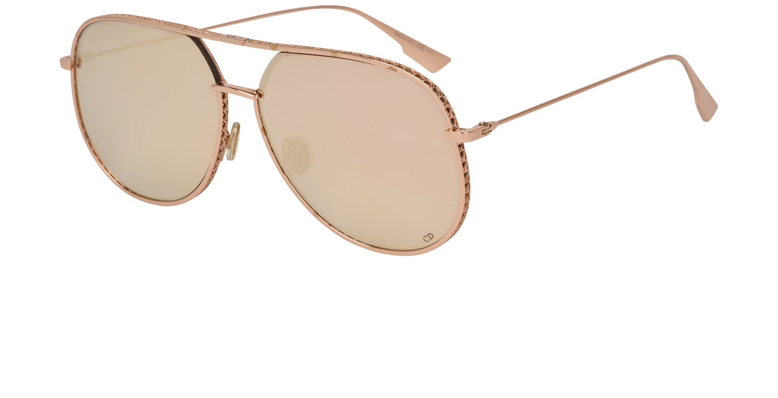 Christian Dior Mirrored Pilot Sunglasses, &pound;130, Accessories, Rose Gold, Bottom view