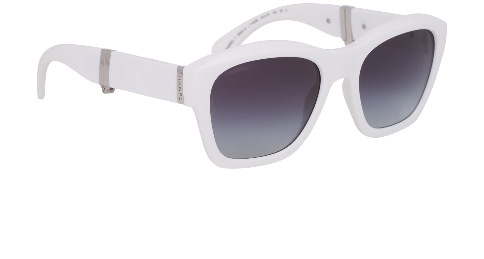 Chanel 6055-B Square Sunglasses, &pound;250, Accessories, White, Side view