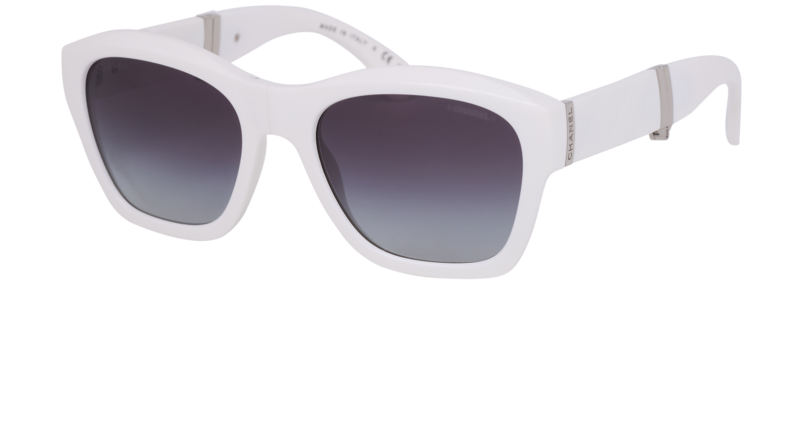 Chanel 6055-B Square Sunglasses, &pound;250, Accessories, White, Bottom view
