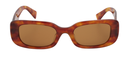 Miu Miu SMU08Y Rectangular Sunglasses, &pound;160, Accessories, Brown, Front view