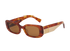 Miu Miu SMU08Y Rectangular Sunglasses, &pound;160, Accessories, Brown, Bottom view