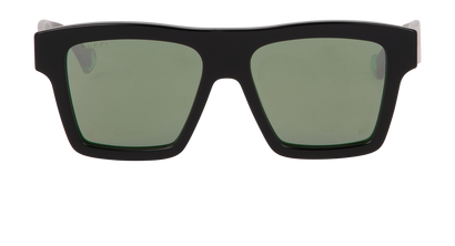Gucci GG0962S Square Sunglasses, &pound;140, Accessories, Green, Front view