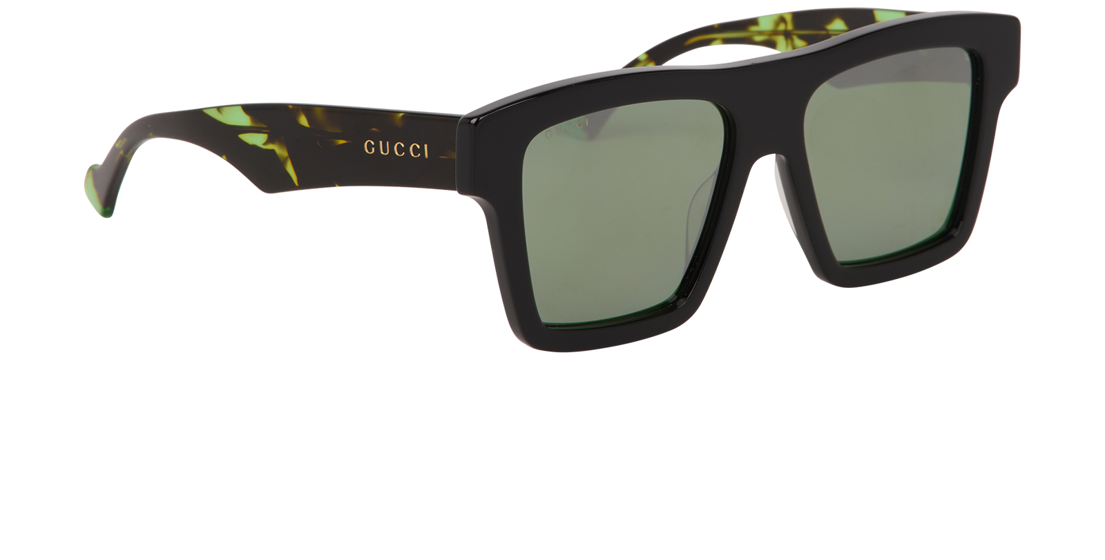 Gucci GG0962S Square Sunglasses, &pound;140, Accessories, Green, Side view