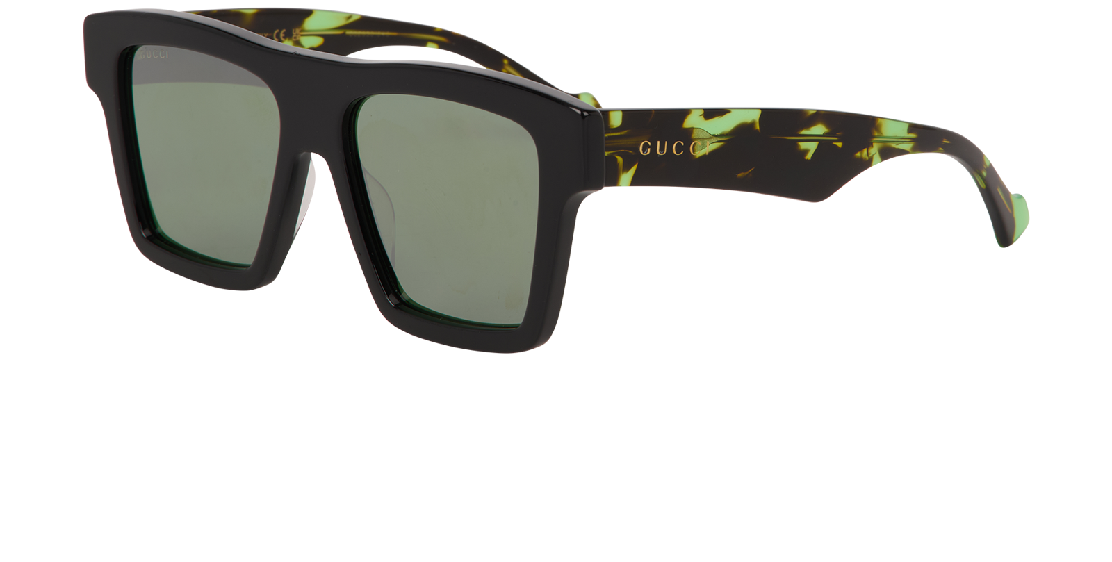 Gucci GG0962S Square Sunglasses, &pound;140, Accessories, Green, Bottom view