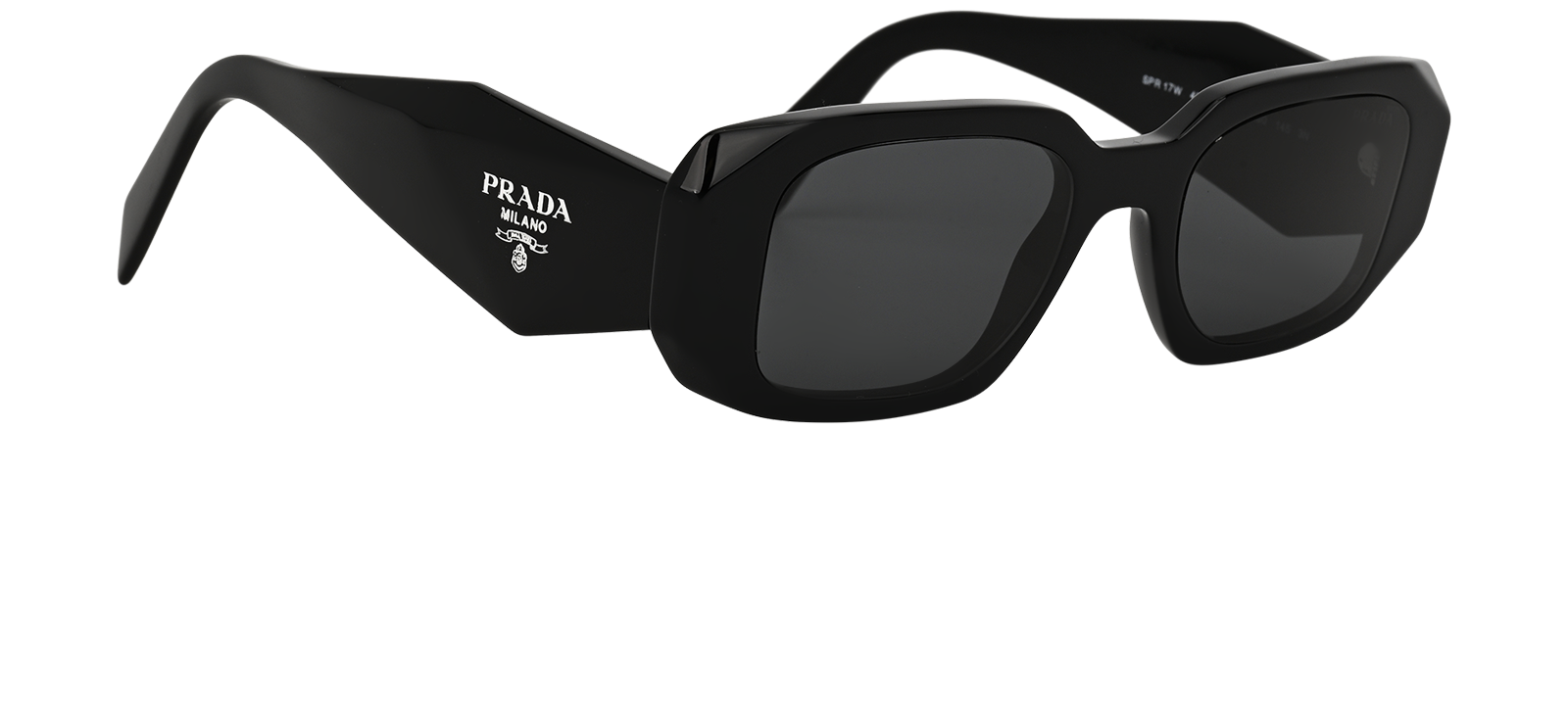 Prada SPR17W Prism Sunglasses, &pound;170, Accessories, Black, Side view