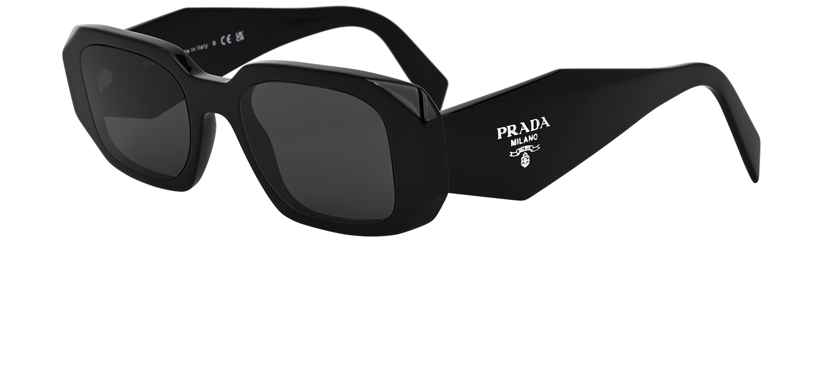 Prada SPR17W Prism Sunglasses, &pound;170, Accessories, Black, Bottom view