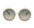 Chloe CE120S Circle Sunglasses, &pound;120, Accessories, Gold, Front view