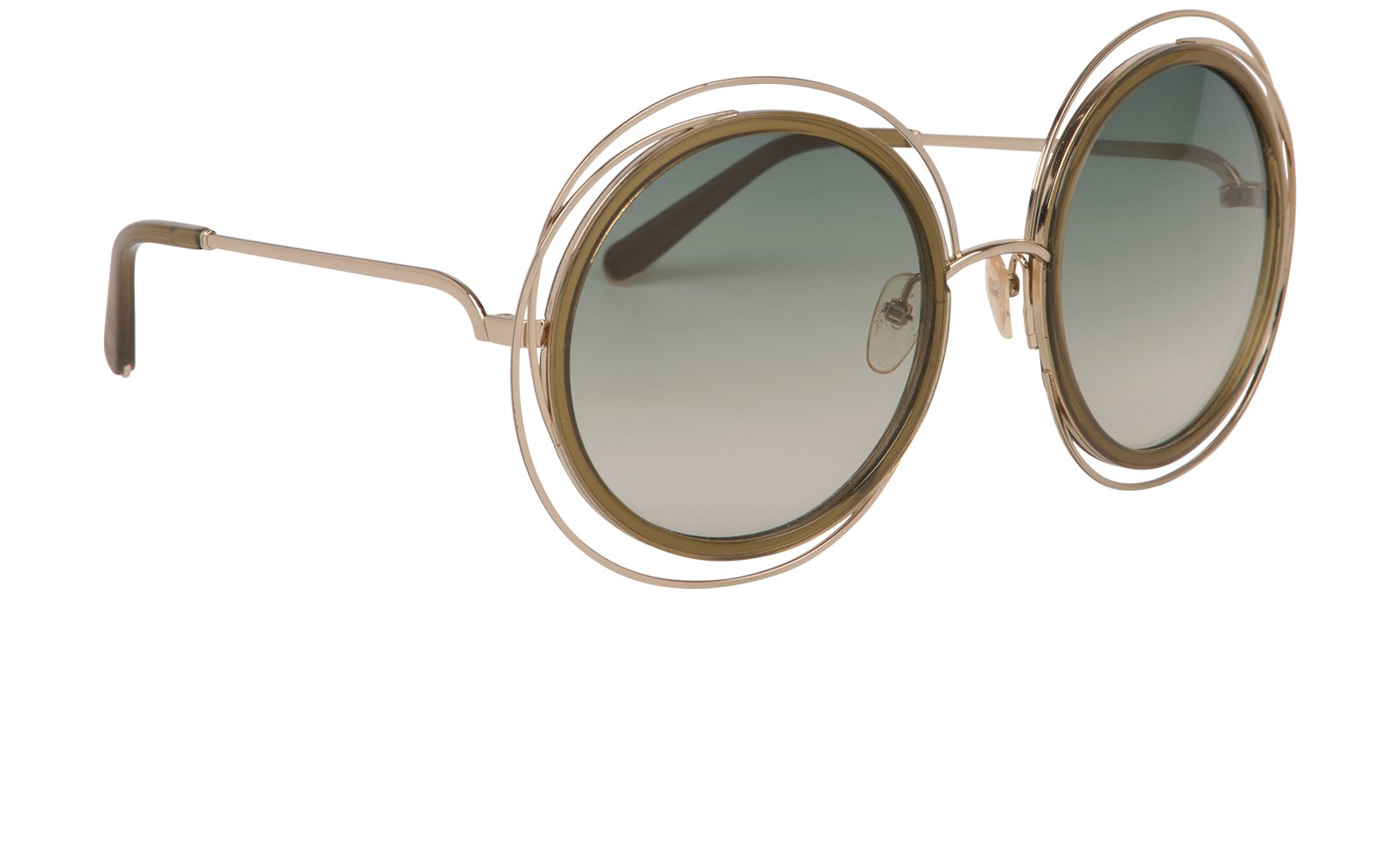 Chloe CE120S Circle Sunglasses, &pound;120, Accessories, Gold, Side view
