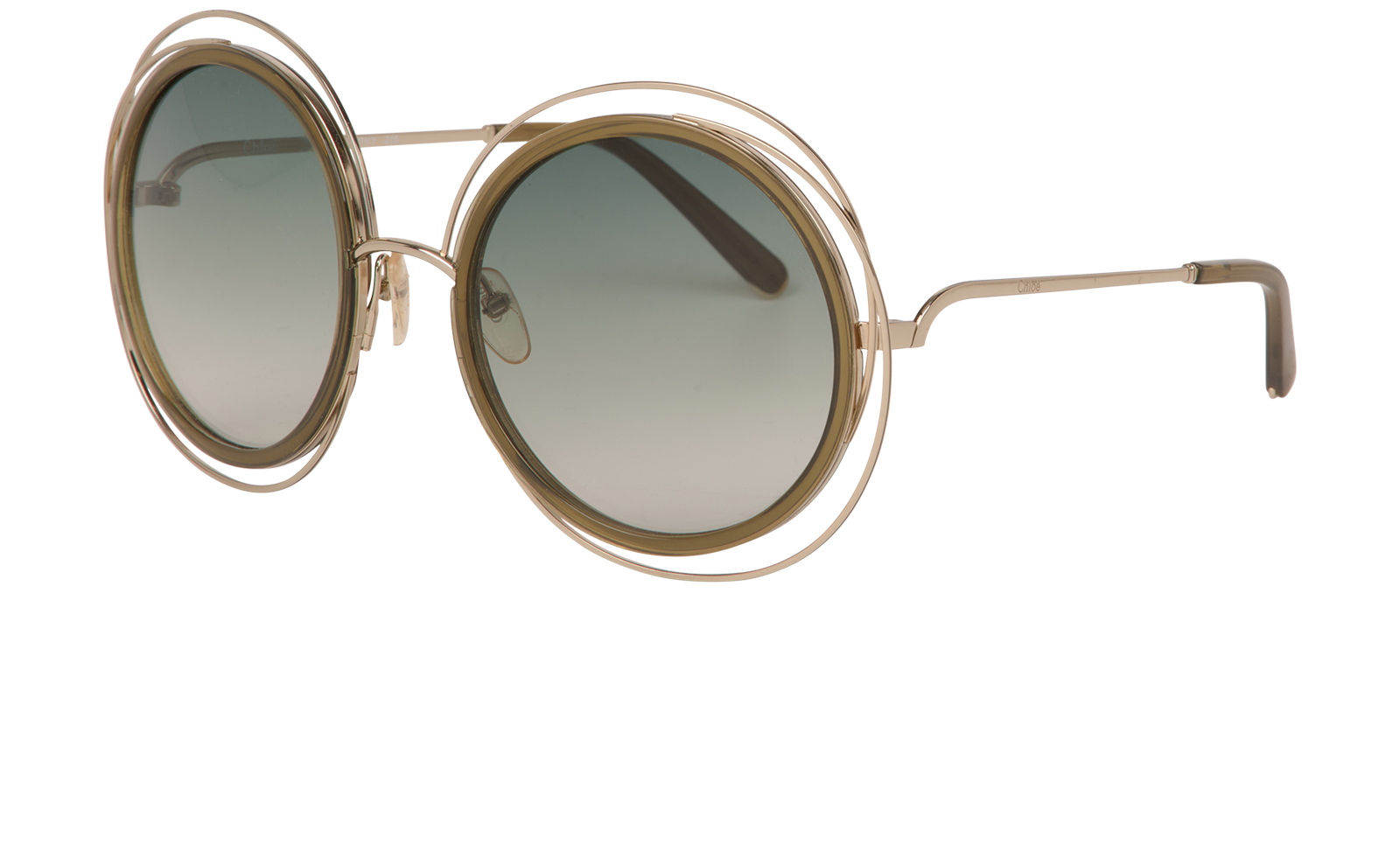 Chloe CE120S Circle Sunglasses, &pound;120, Accessories, Gold, Bottom view