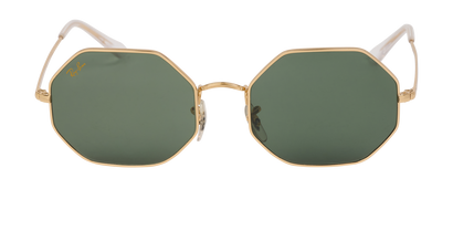 Ray-Ban RB1972 Octagon Sunglasses, &pound;80, Accessories, Gold, Front view