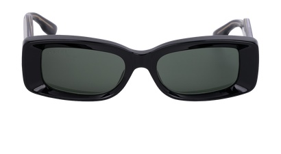 Gucci GG1528S Rectangular Sunglasses, &pound;150, Accessories, Black, Front view