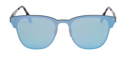 Ray-Ban RB3576-N Square Sunglasses, &pound;80, Accessories, Silver, Front view