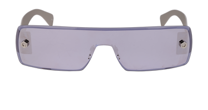 Alaia AA0083S Rectangular Sunglasses, &pound;150, Accessories, Silver, Front view