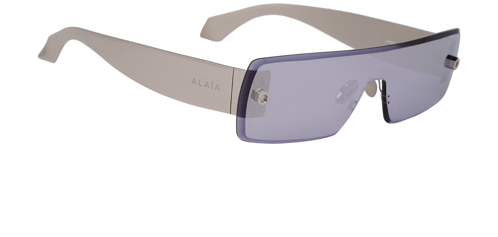 Alaia AA0083S Rectangular Sunglasses, &pound;150, Accessories, Silver, Side view