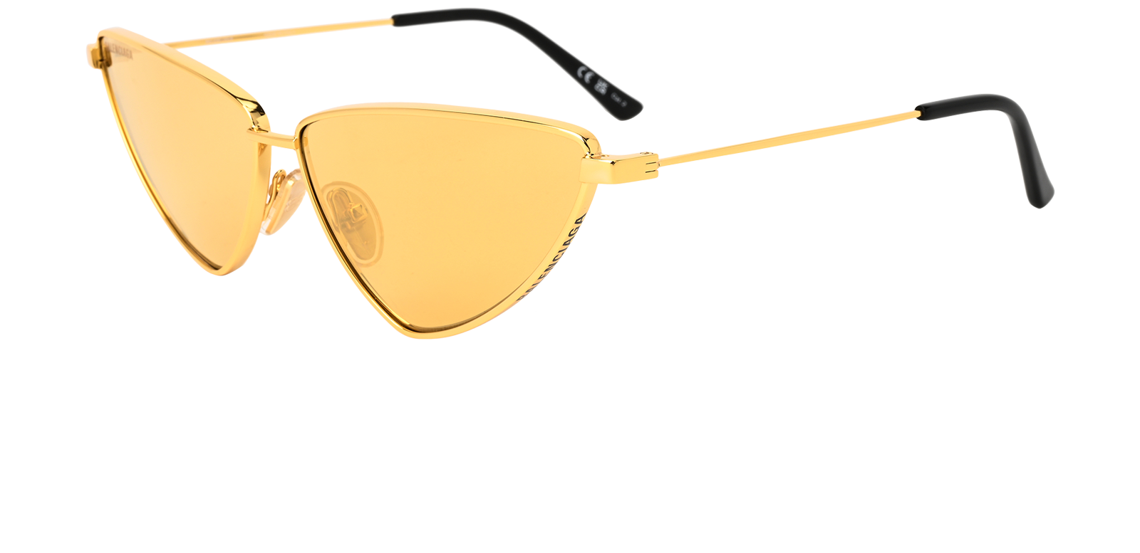 Balenciaga BB0193S Cat Eye Sunglasses, &pound;180, Accessories, Gold, Bottom view