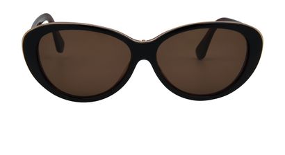 Balenciaga BA9005 Oval Sunglasses, &pound;140, Accessories, Brown, Front view