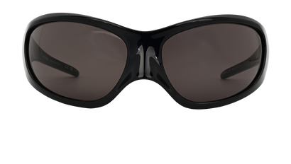 Balenciaga BB0252S Skin XXL Cat Sunglasses, £150, Accessories, Black, Front view