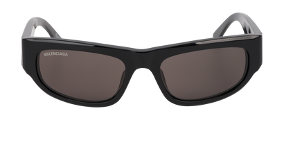 Balenciaga BB0388S Rectangular Sunglasses, &pound;150, Accessories, Black, Front view