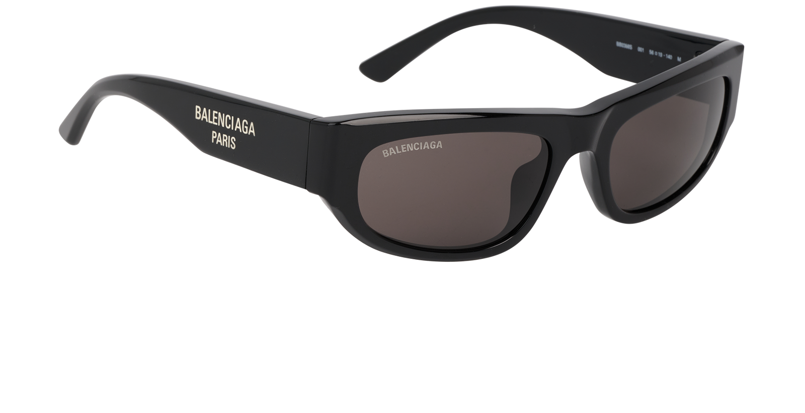 Balenciaga BB0388S Rectangular Sunglasses, &pound;150, Accessories, Black, Side view