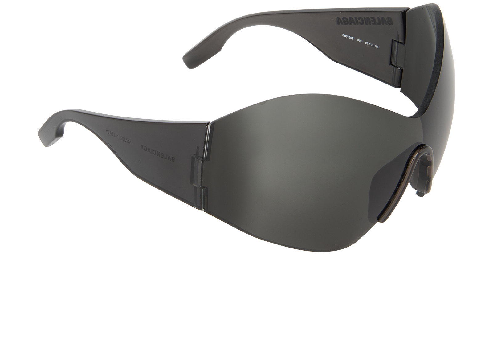 Balenciaga BB0180 Mask Butterfly Sunglasses, &pound;160, Accessories, Black, Side view