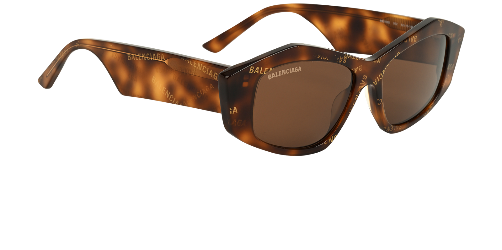 Balenciaga BB0106S Oval Sunglasses, &pound;150, Accessories, Brown, Side view