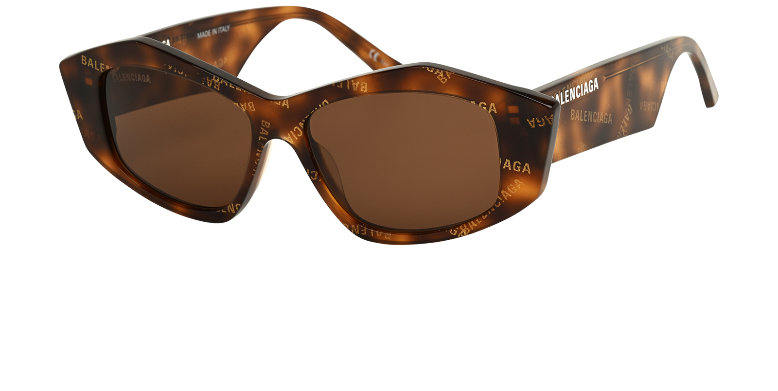 Balenciaga BB0106S Oval Sunglasses, &pound;150, Accessories, Brown, Bottom view