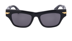 Bottega Veneta BV1122S Rectangle Sunglasses, Acetate, Black, B, 3*