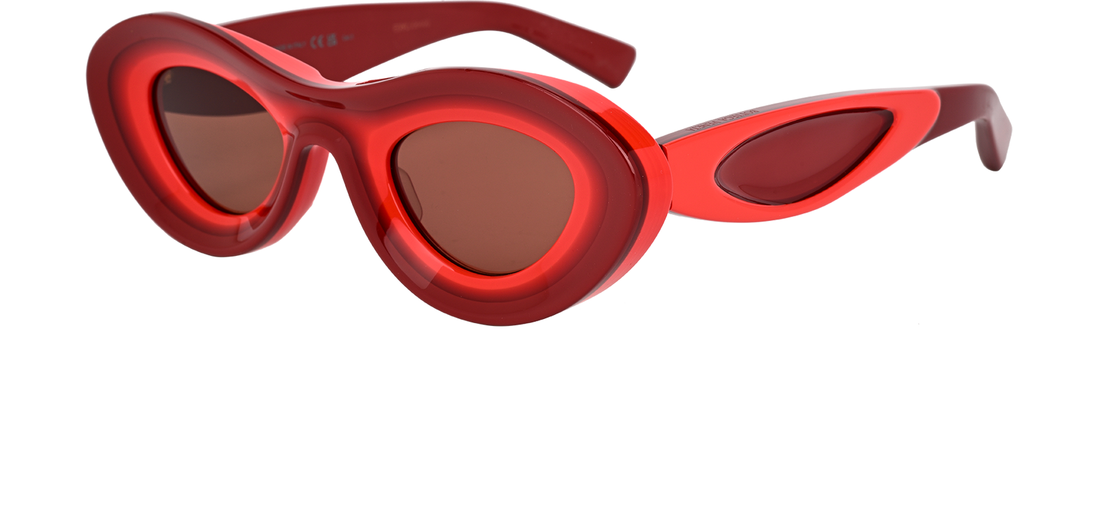 Bottega Veneta BV1202S Cat Eye Sunglasses, &pound;120, Accessories, Red, Bottom view